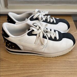 Nike Cortez White and Black Star Sneakers